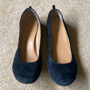 J crew 9.5 anya suede ballet flats black shoes